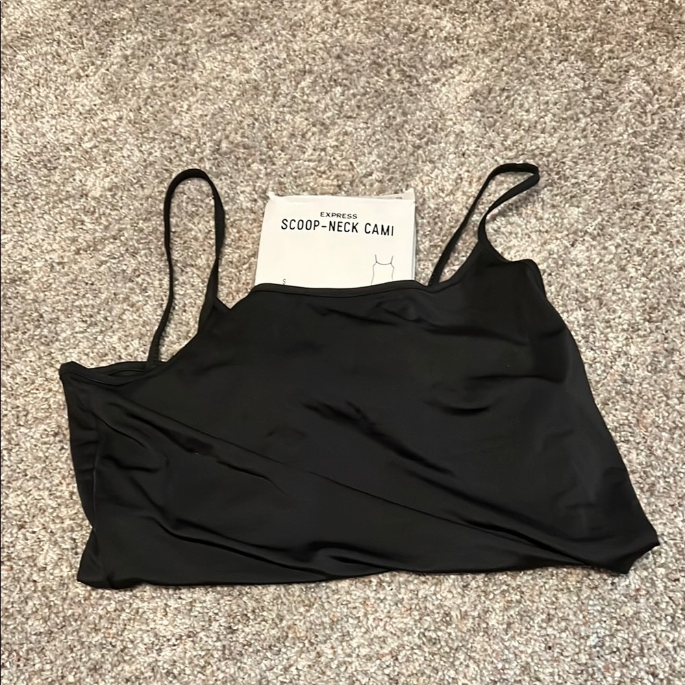 Express Black Scoop Neck Cami Skinny Strap Tank Top Small NEW